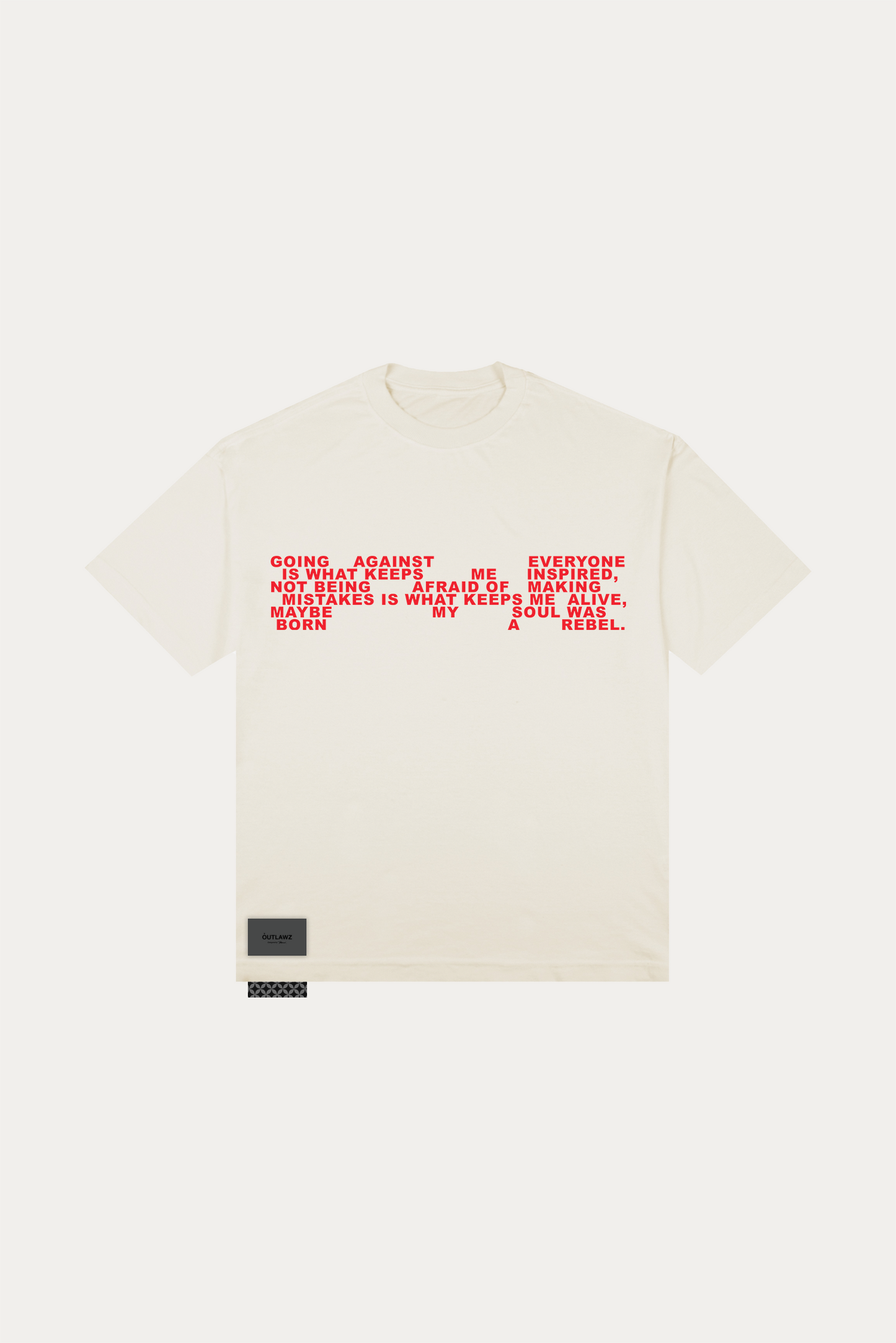 T-shirt Over Boxy "BORN RABEL" - Off-white