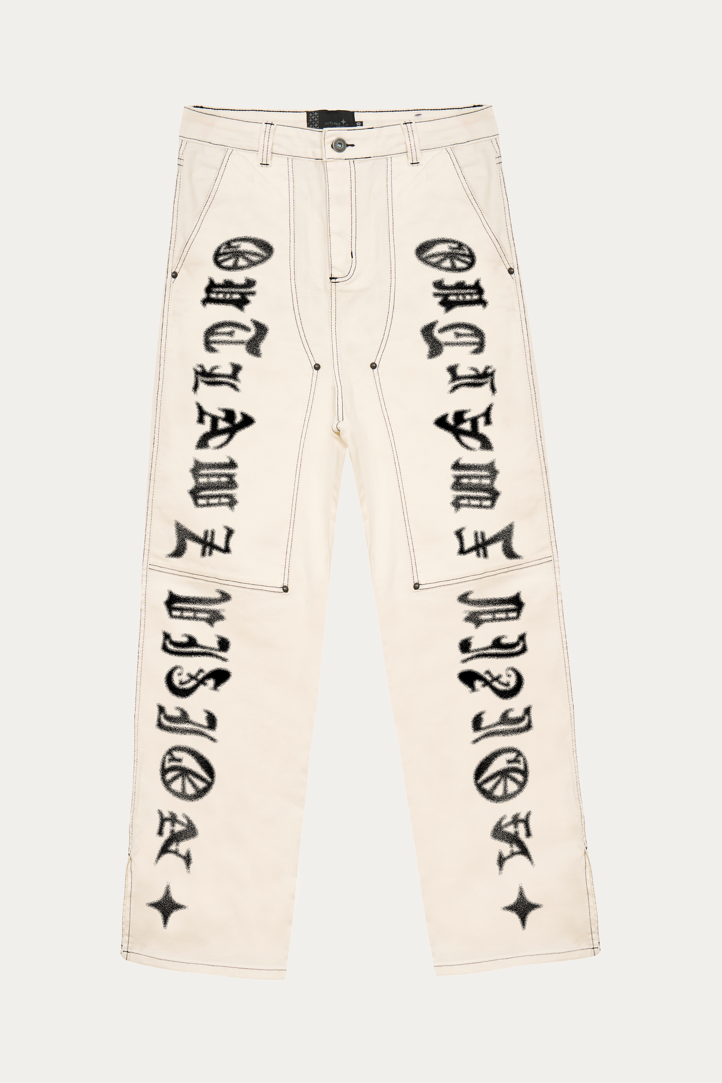 Pants Rivet "BLUR" - Off-White