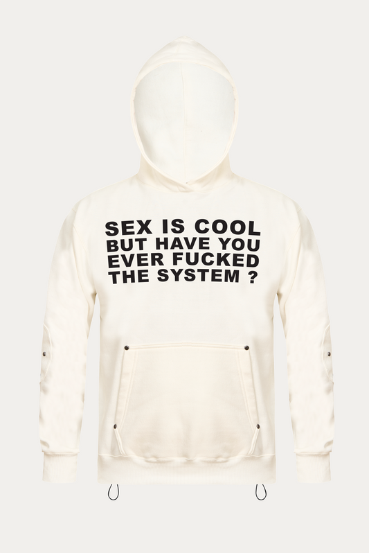 Hoodie Rivet "SYSTEM" - Off-white