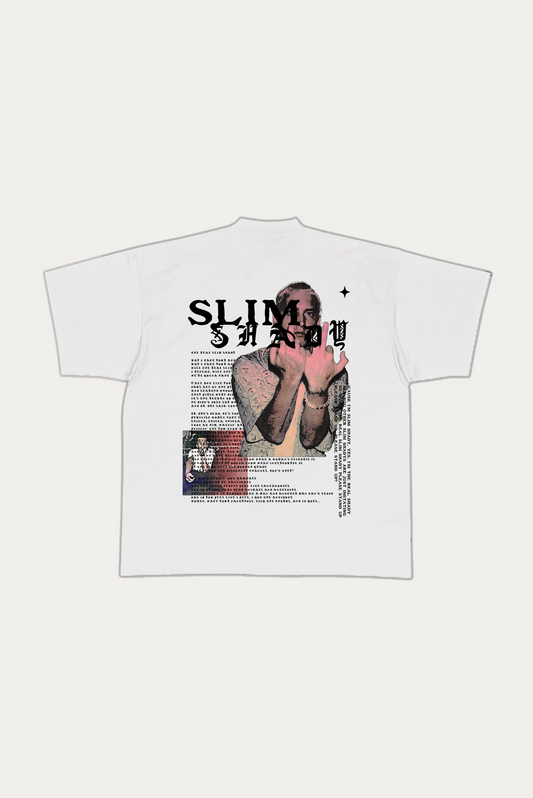 T-Shirt Over "SLIM SHADY" - Branca